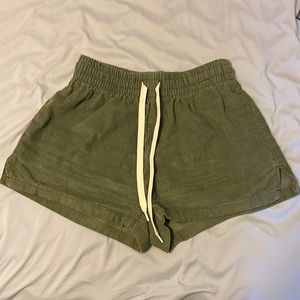 UO Corduroy Olive Green Shorts